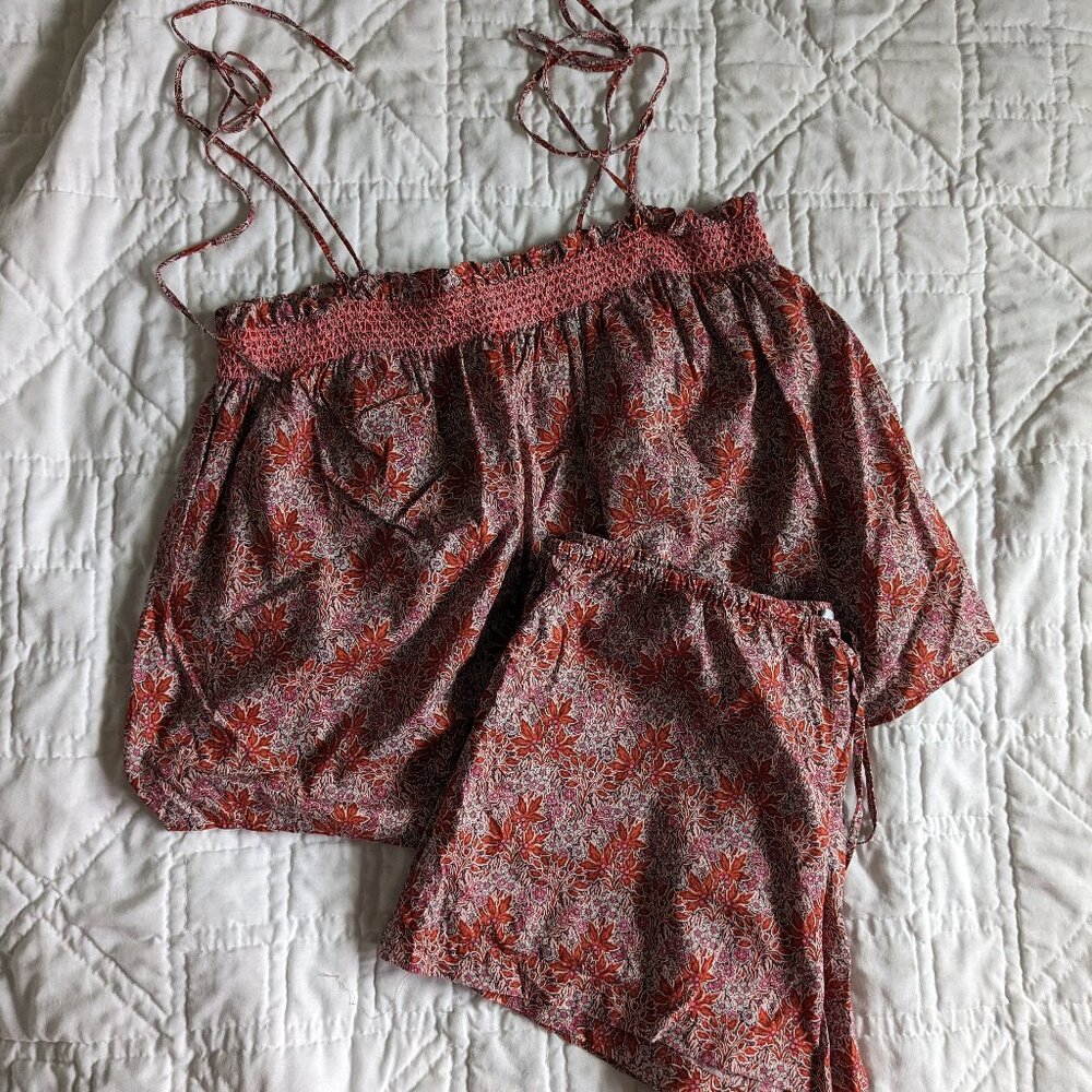 NWOT Liberty of London x J Crew lounge set - smocked tank and shorts